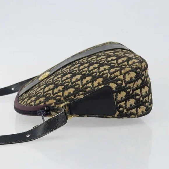 Authentic Christian Dior Trotter Canvas Shoulder Bag Navy Gold - Picture 11 of 16